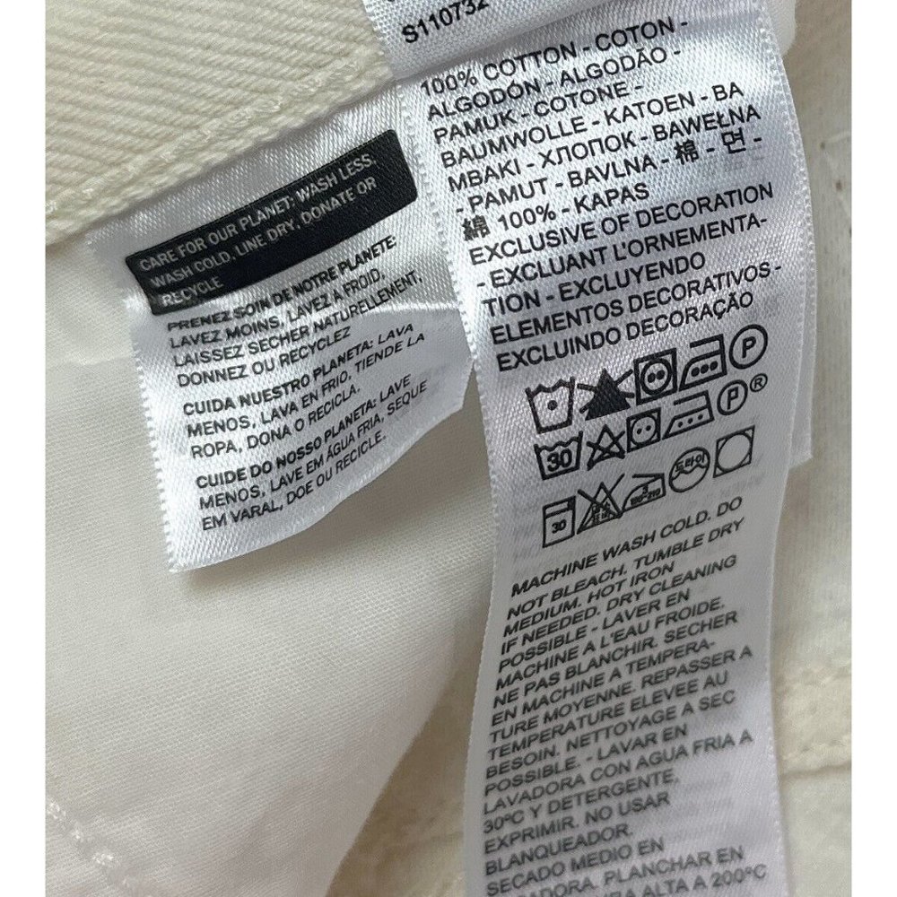 Levis Premium Dad Utility Womens 27x30 White Carpenter Jeans Loose Fit Mid Rise - Picture 9 of 12